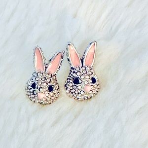 Kate Spade Silver Crystal Bunny Stud Earrings